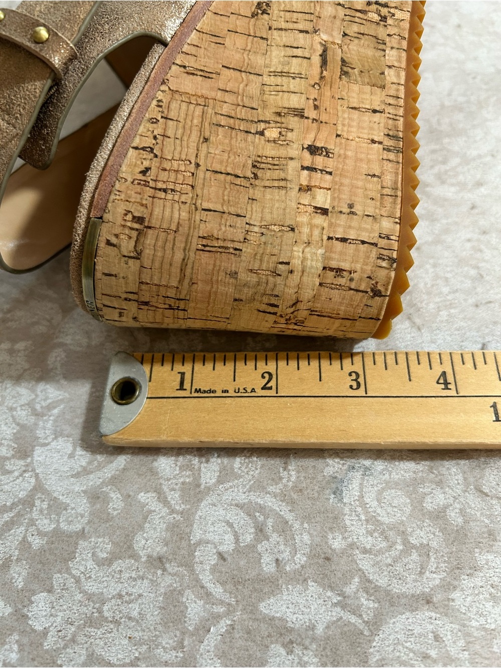 Donald Pliner ~ Metallic Leather Irine Cork Wedge Platform Sandal size 7.5 - Picture 13 of 15